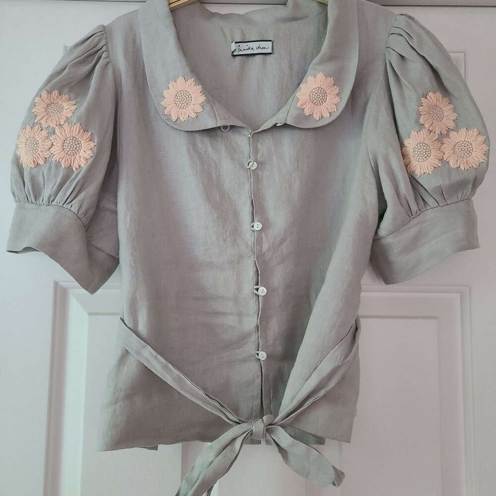 Innika Choo Aya Donvair floral- embroidered top
